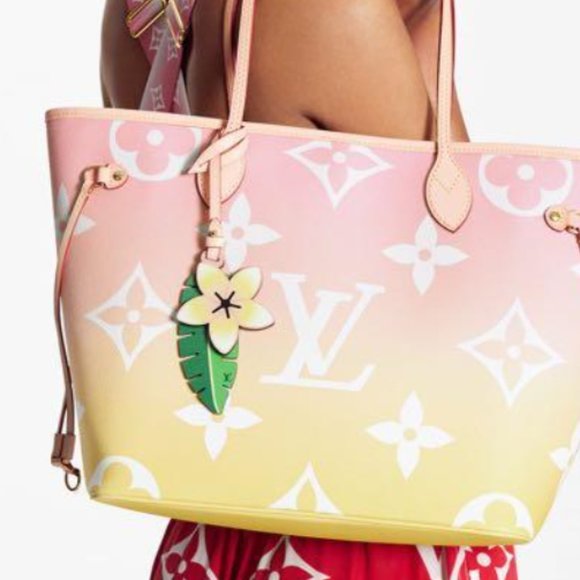 Louis Vuitton Pink Yellow Monogram By the Pool Neverfull MM Tote